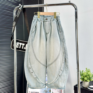 品牌童装男童牛仔裤2025春季新款中大童休闲老爹裤儿童宽松裤子潮