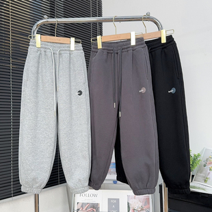 品牌童装男童加绒裤子冬款中大童休闲裤儿童一体绒卫裤男孩运动裤