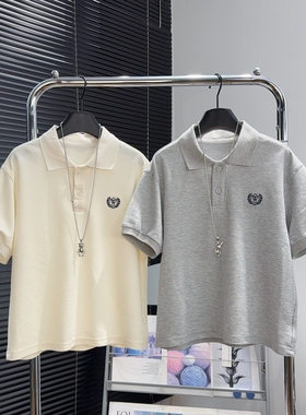 大E小e童装男童短袖POLO衫夏款中大童休闲T恤儿童翻领半袖潮2854