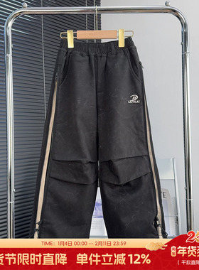 啦芙莱童装男童加绒工装裤冬季中大童加厚休闲裤儿童保暖裤子3772