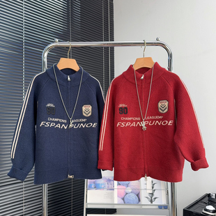 中大童保暖毛衣儿童外套潮6022 2025冬款 啦芙莱童装 男女童加厚开衫