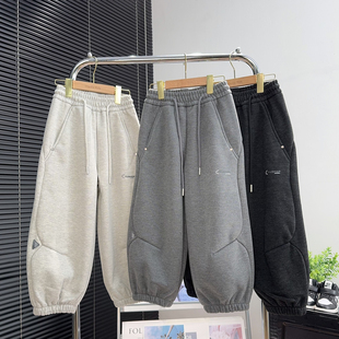 品牌童装男女童加绒运动裤冬款中大童加厚休闲裤韩版儿童针织卫裤