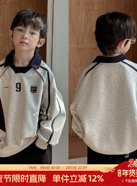 布芮欧童装男童卫衣2025春装中大童圆领休闲长袖T恤儿童上衣20051