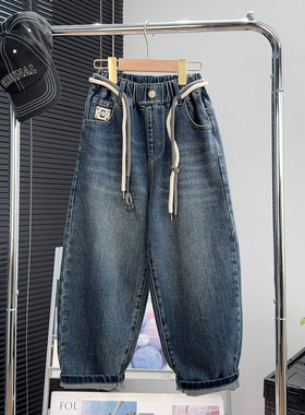 大E小e童装男童牛仔裤秋季新款裤子中大童休闲裤儿童直筒裤潮8557
