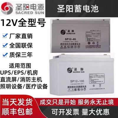 圣阳蓄电池SP12V7AH18AH20AH24AH38AH40AH65AH100AH直流屏UPS-EPS