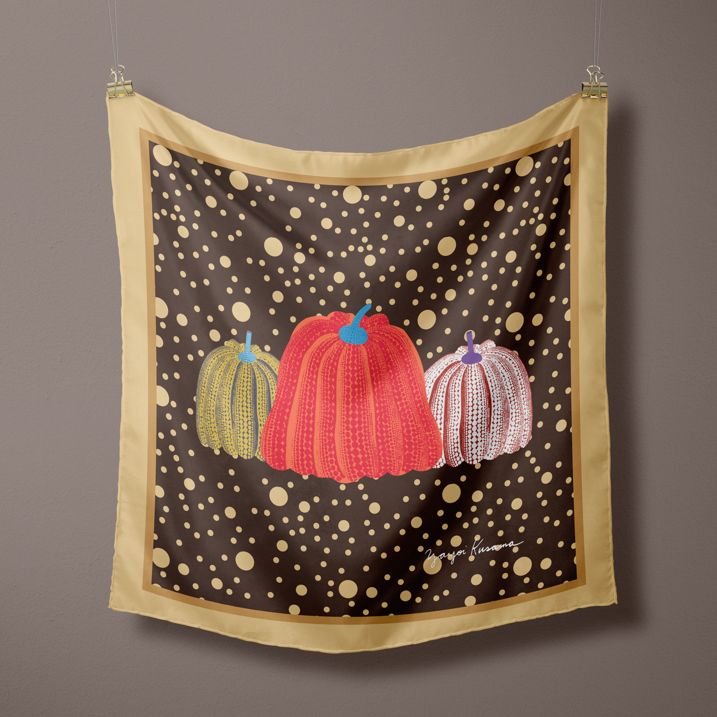 草间弥生波点南瓜丝巾方巾头巾围脖屁帘装饰画芯企业礼品来图定制,服饰配件/皮带/帽子/围巾,围巾/丝巾/披肩,淘宝优惠券,粉丝福利购,淘宝优惠卷