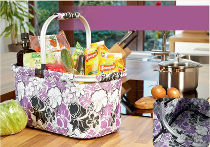 折叠购物篮置物筐居家汽车后备箱收纳篮野餐篮手提篮宠物小窝篮子