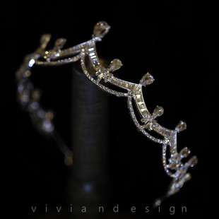 皇冠世家!简约水钻浪漫皇冠星座连线新娘头饰发冠韩式婚纱配饰