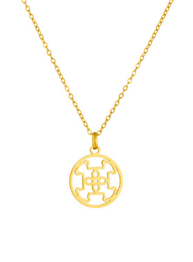 汤家圆牌镂空不规则图案女款项链耳钉套装INS热销欧美锁骨链