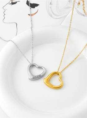 正品爱心项链女轻奢小众高级感锁骨颈链饰品2024新款爆款心形