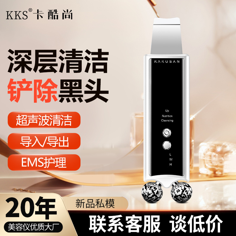 家用超声波铲皮机美容仪面部去角质黑头仪EMS滚轮微电流按摩仪器