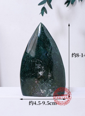 天然水草玛瑙火炬摆件水晶原石打磨家居桌面装饰工艺品摆件
