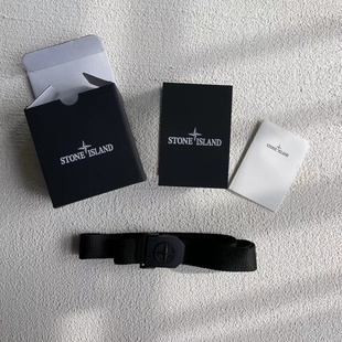 机能岛腰带男黑色INS潮牌高街百搭平滑扣金属头帆布织带皮带 BELT