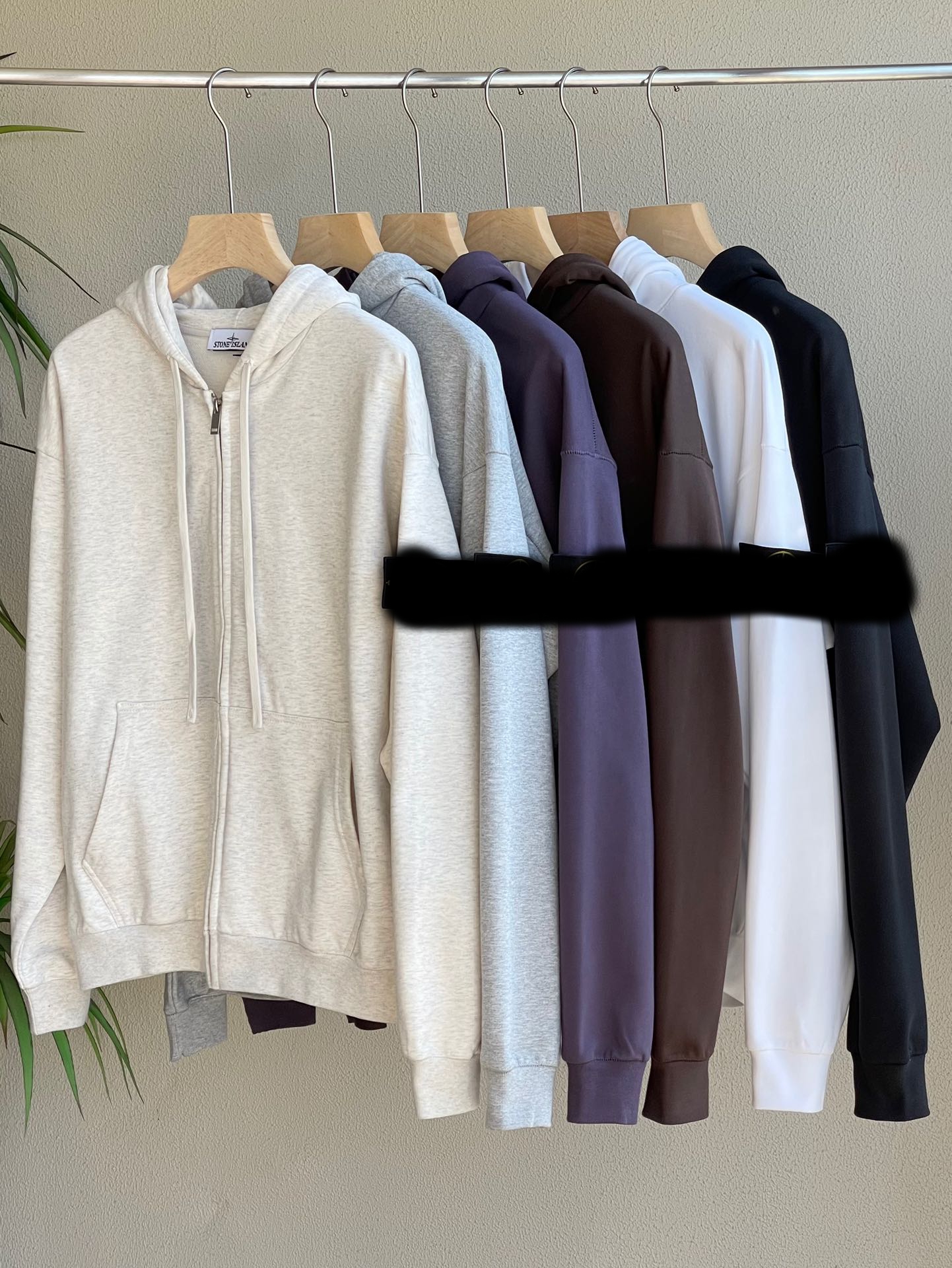 BADGE ZIP HOODED SWEATSHIRT 拉链帽衫毛圈外套宽松连帽简约百搭