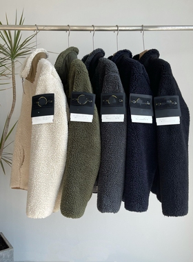 badge warm jackew羊羔绒袖章夹克外套宽松保暖加绒加厚上衣