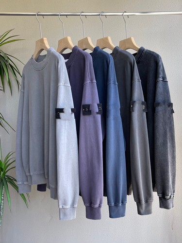 WASHED BADGE CREWNECK SWEATSHIRT水洗做旧宽松毛圈圆领袖章卫衣
