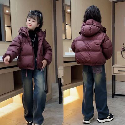 冬季女童2025新款潮酷短款面包服儿童加厚棉衣洋气羽绒棉服棉服潮