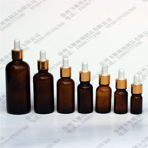 批发茶色玻璃精油瓶精油调配瓶带胶头滴管分装稀释瓶5-100ml空瓶