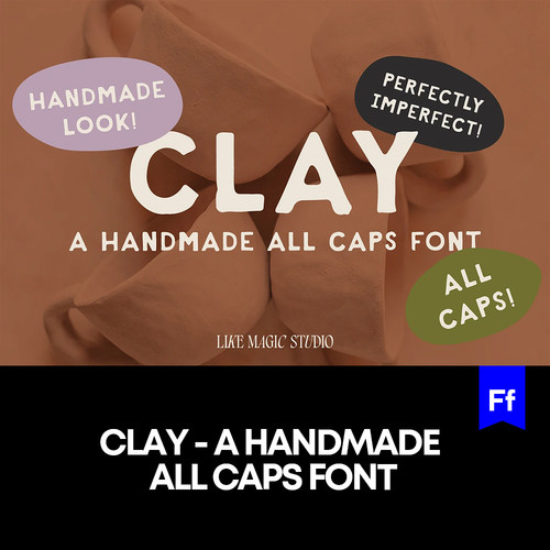 Clay 手写英文字体logo标识设计排版版式字体美工安装下载mac