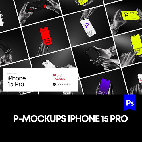 16款iPhone15 Pro智能手机屏幕UI界面设计效果展示样机mockup模版