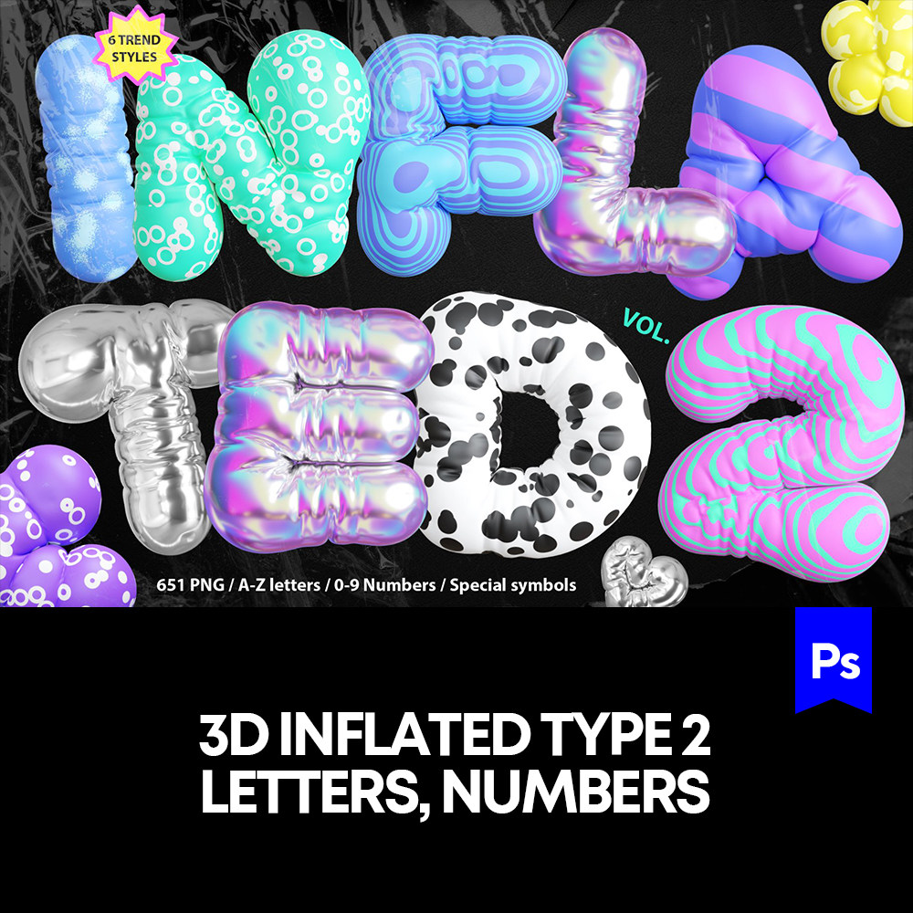 651款3D塑料铝箔趣味卡通字母数字符号气球png免抠拼贴图片素材