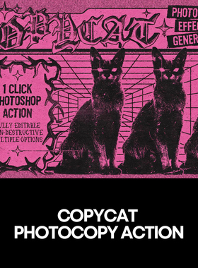 复古做旧磨砂颗粒脏乱做旧海报传单专辑封面特效生成动作ps插件