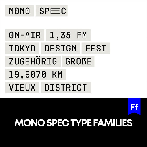MonoSpec  等宽无衬线字体美学英文字体家族logo标识设计字体安装