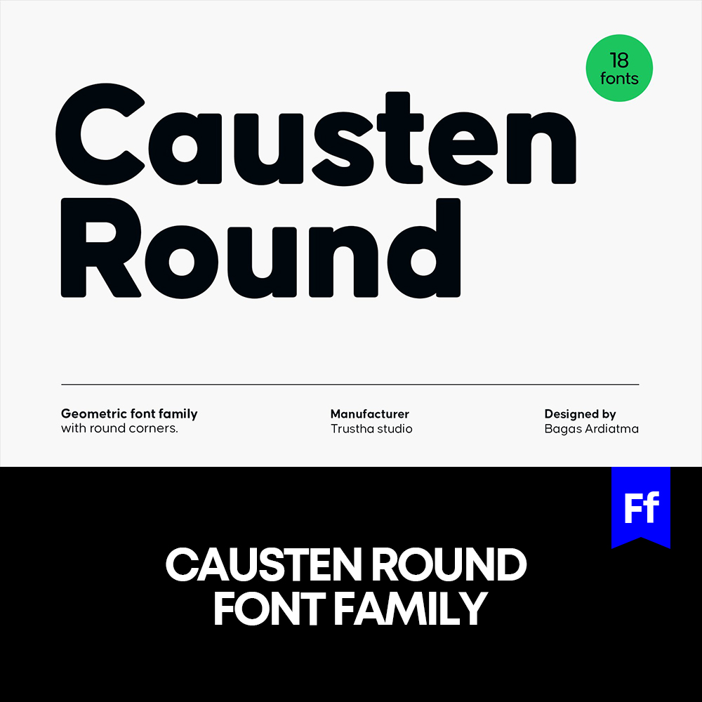 Causten Round圆角无衬线英文字体品牌logo标识排版版式字体mac