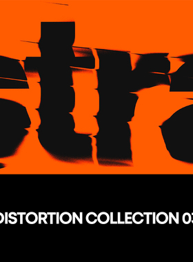 12款创意失真故障风扭曲变形logo字体设计ps样机素材特效生成模板