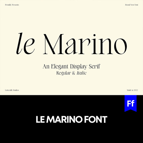 le Marino 复古衬线体英文字体品牌logo标识排版版式字体安装mac