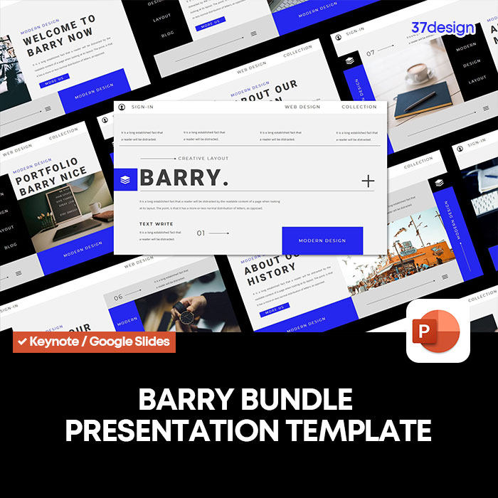 BARRY现代潮流简约学院风设计文案PPT幻灯片文稿演示排版版式模版