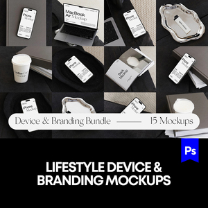 极简ins风智能设备手机屏幕UI界面设计效果展示样机mockup模版