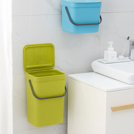 壁挂式垃圾桶创意免打孔卫生间厨房洗手间悬挂式有盖塑料筒家用
