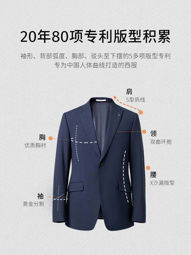 【小蓝西】VICUTU威可多西服套装男羊毛外套商务正装新郎结婚西装