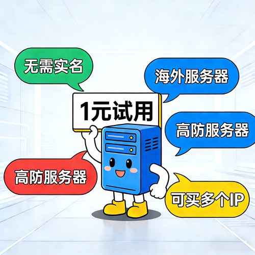 海外高防服务器一元试用可买多IP免备案服务器包安装宝塔环境