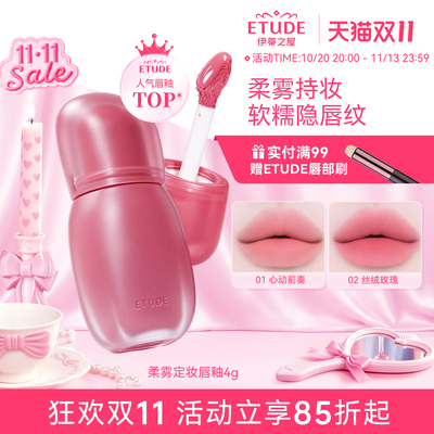 ETUDE HOUSE/伊蒂之屋爱丽小屋哑光柔雾定妆唇釉唇彩口红女新品