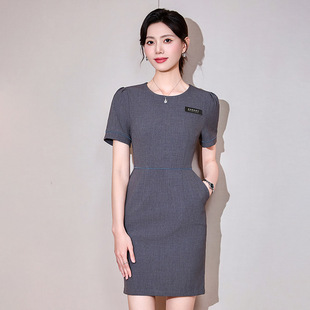 ZG轻奢美容院美容师工作服女夏季短袖时尚酒店前台接待珠宝店职业