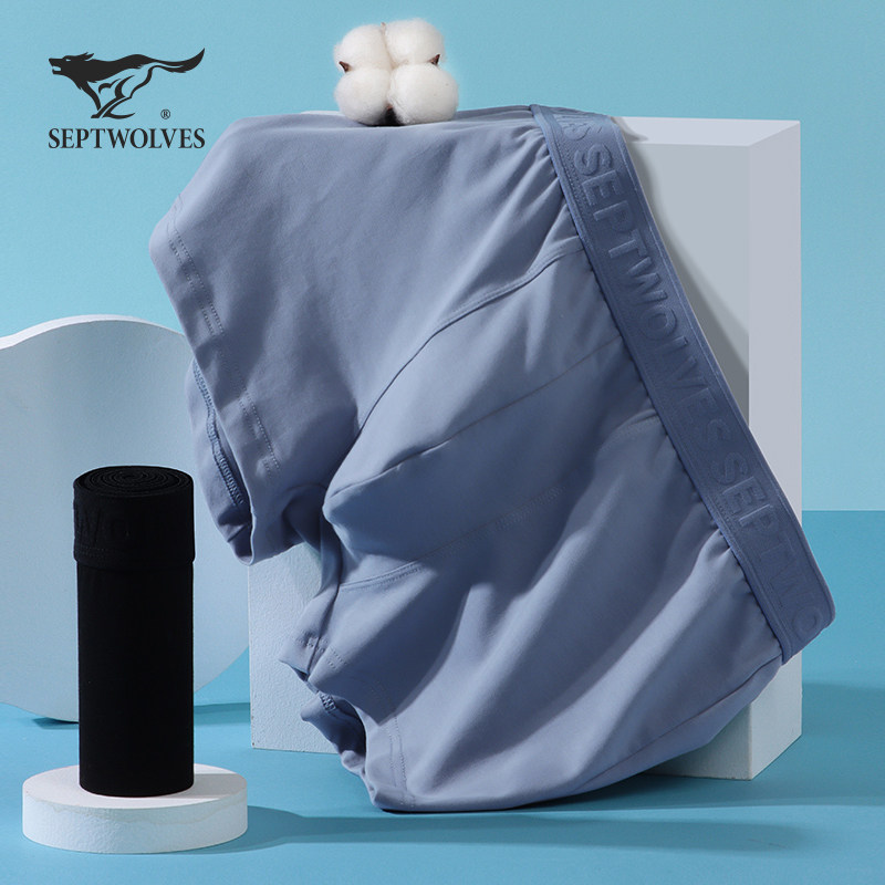 七匹狼男士纯棉四角裤2026新款宽松抗菌透气纯棉内裤男生平角裤头,女士内衣/男士内衣/家居服,男平角内裤,淘宝优惠券,粉丝福利购,淘宝优惠卷