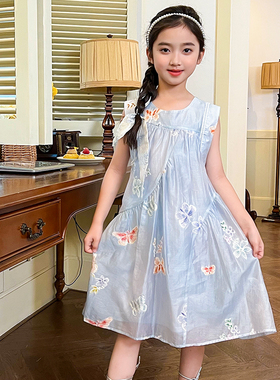 清仓--80592女童公主裙2026新款雪纺裙子夏季背心裙儿童连衣裙