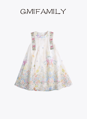 80740女童连衣裙夏季2025新款女孩超好看法式公主风碎花洋气裙子