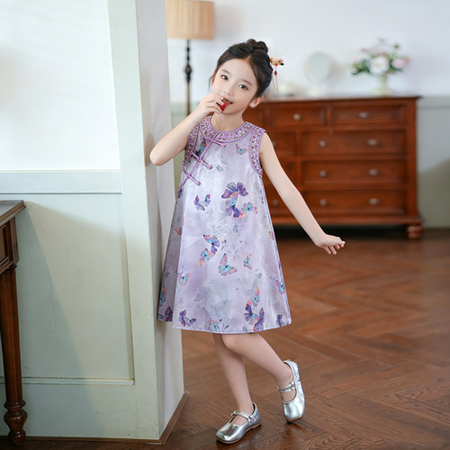 国风女童旗袍裙夏季2026新款小女孩汉服裙子唐装新中式儿童连衣裙