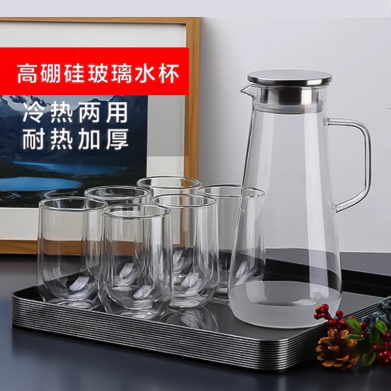 英国ORTOR玻璃壶水杯带把茶具套组家用耐高温大容量冷水壶水具