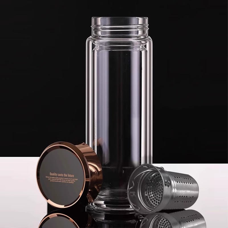 英国ortor双层玻璃杯磁化水杯男女士带盖杯子商务办公杯节日礼品