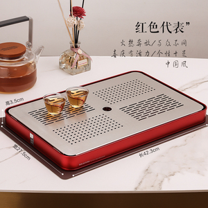 ORTOR茶盘家用干泡台玻璃茶海现代简约茶台茶具收纳功夫玻璃托 托