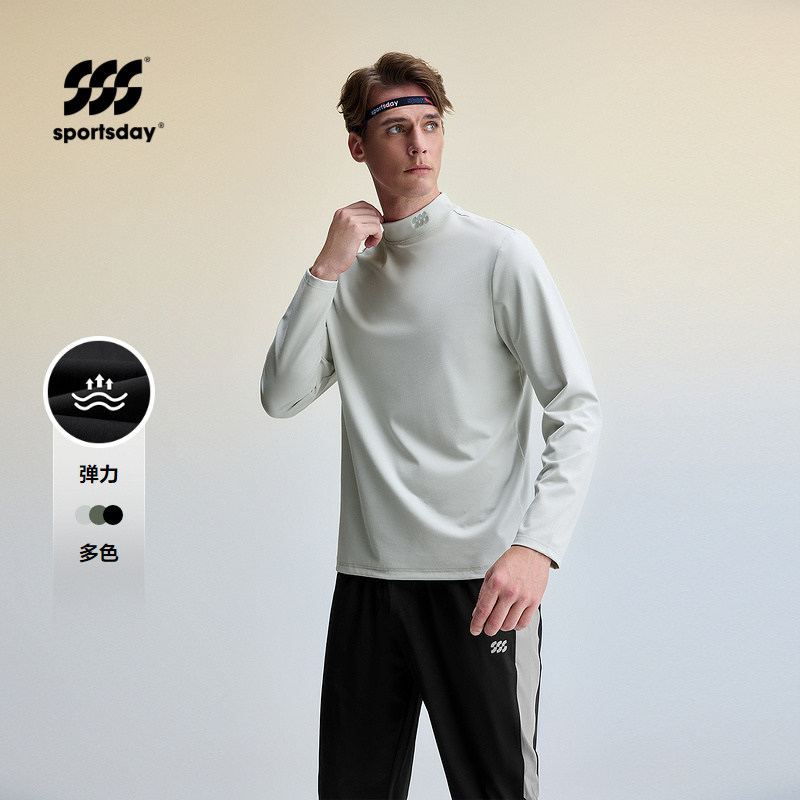 运动sportsday长袖T恤2024春季新字母印花高领长袖男,男装,T恤,淘宝优惠券,粉丝福利购,淘宝优惠卷