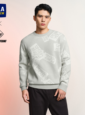 HLA/海澜之家POWER YOUNG系列长袖针织衫秋满身提花毛衣男