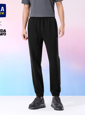 HLA/海澜之家panda wowo熊猫休闲裤2025秋季松紧腰窄脚裤子男