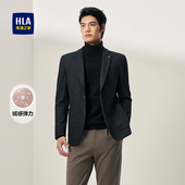 HLA 外套男 西装 海澜之家绒感弹力休闲西服男25秋冬新时尚 花纹修身