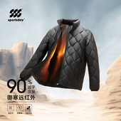 羽绒服外套男士 轻薄款 立领防风纯黑色 海澜之家2025秋冬季 HLA