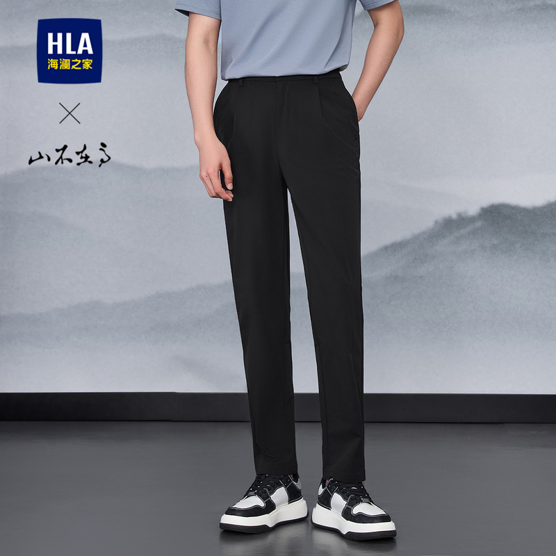 海澜之家微弹时尚绣花休闲裤